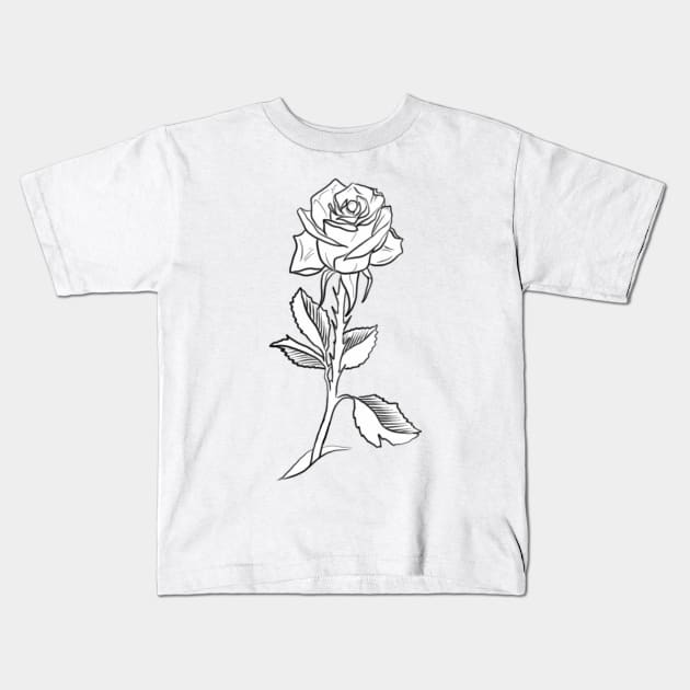 Single rose Kids T-Shirt by IAmBray